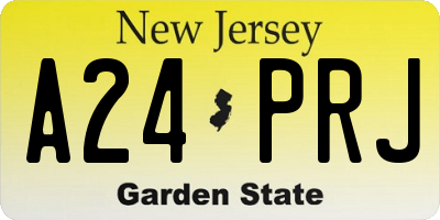 NJ license plate A24PRJ