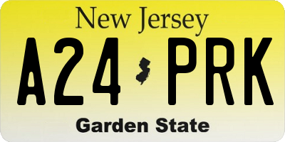 NJ license plate A24PRK