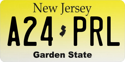 NJ license plate A24PRL
