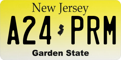 NJ license plate A24PRM