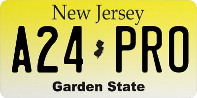 NJ license plate A24PRO