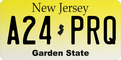 NJ license plate A24PRQ