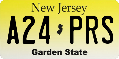 NJ license plate A24PRS