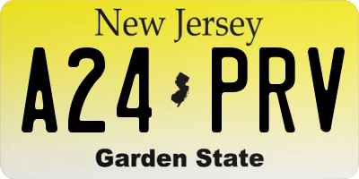 NJ license plate A24PRV