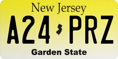 NJ license plate A24PRZ