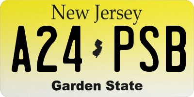 NJ license plate A24PSB