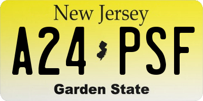 NJ license plate A24PSF