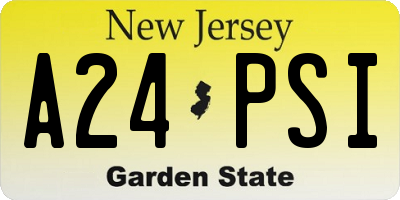 NJ license plate A24PSI
