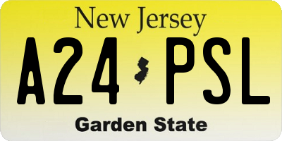 NJ license plate A24PSL
