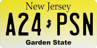 NJ license plate A24PSN