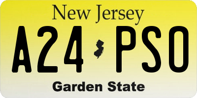 NJ license plate A24PSO