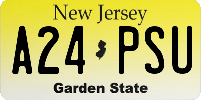 NJ license plate A24PSU