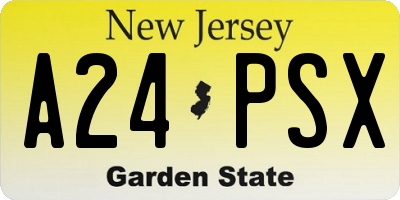 NJ license plate A24PSX