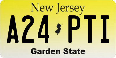 NJ license plate A24PTI