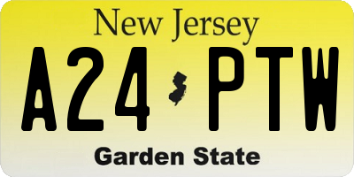 NJ license plate A24PTW
