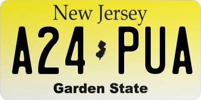 NJ license plate A24PUA