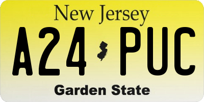 NJ license plate A24PUC