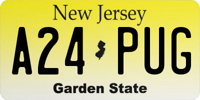 NJ license plate A24PUG