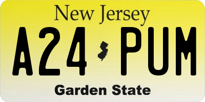 NJ license plate A24PUM