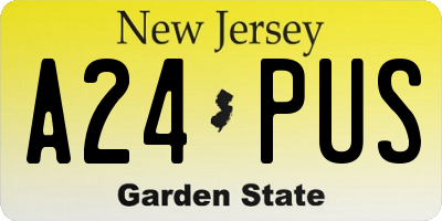 NJ license plate A24PUS