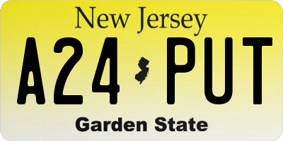 NJ license plate A24PUT