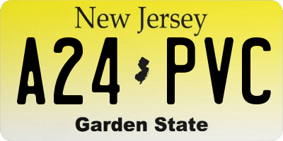 NJ license plate A24PVC