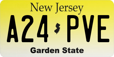 NJ license plate A24PVE