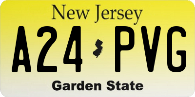 NJ license plate A24PVG