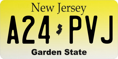 NJ license plate A24PVJ