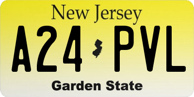 NJ license plate A24PVL