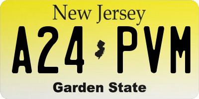 NJ license plate A24PVM