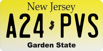 NJ license plate A24PVS