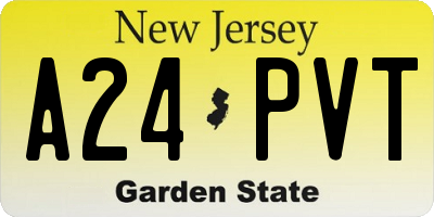 NJ license plate A24PVT
