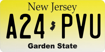 NJ license plate A24PVU