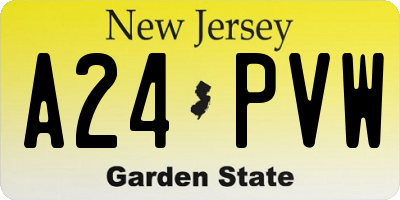 NJ license plate A24PVW