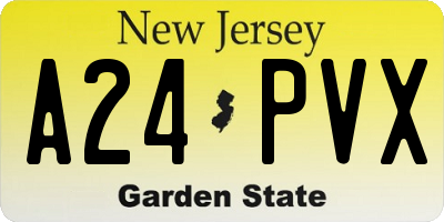 NJ license plate A24PVX