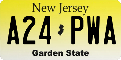 NJ license plate A24PWA