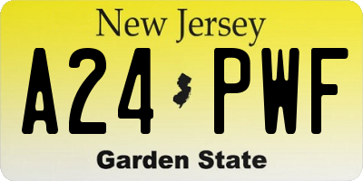 NJ license plate A24PWF