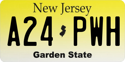 NJ license plate A24PWH