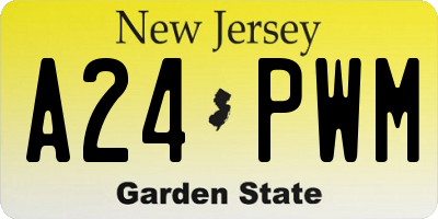NJ license plate A24PWM