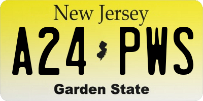 NJ license plate A24PWS