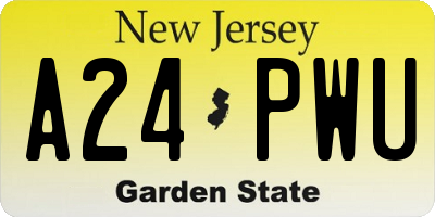 NJ license plate A24PWU