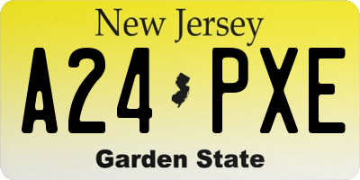 NJ license plate A24PXE