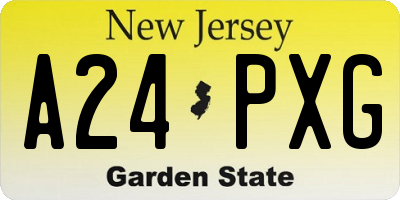 NJ license plate A24PXG