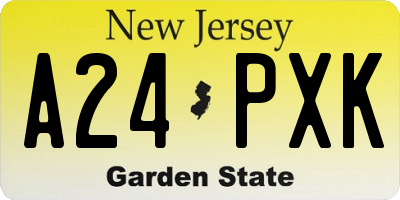 NJ license plate A24PXK