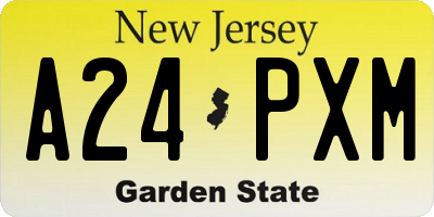 NJ license plate A24PXM