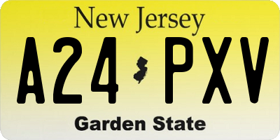 NJ license plate A24PXV