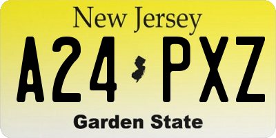 NJ license plate A24PXZ