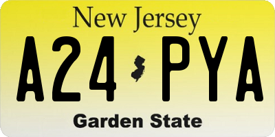 NJ license plate A24PYA