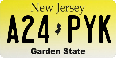 NJ license plate A24PYK